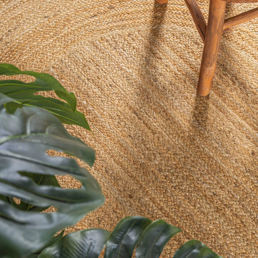 Harmony Boho Jute Circle Natural Round Area Rug, 5' Round