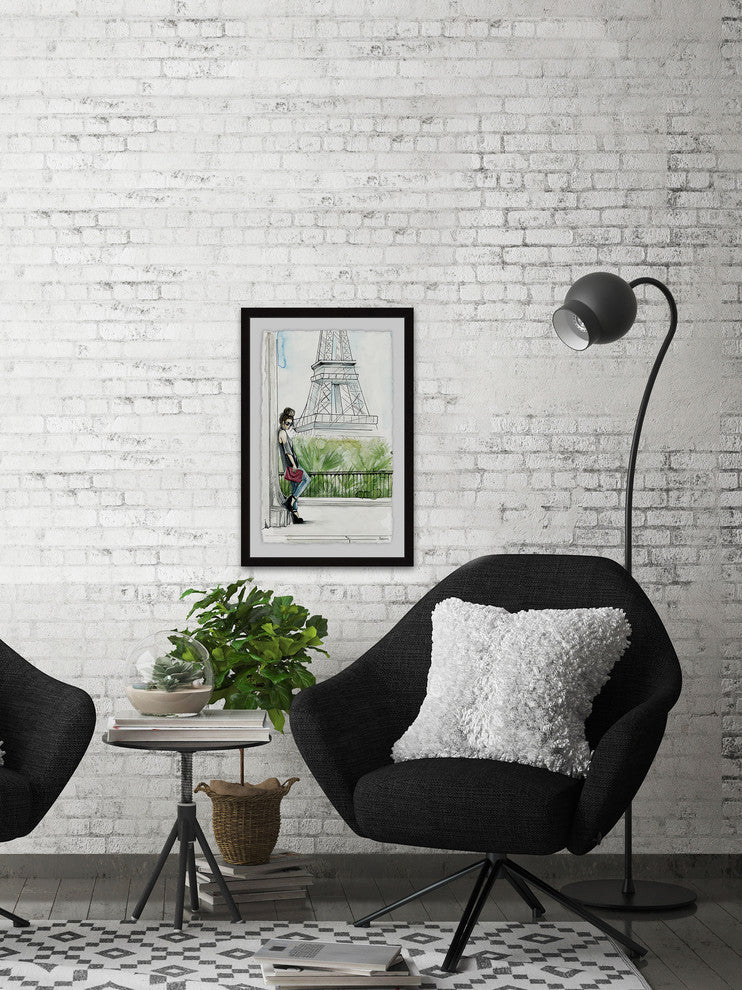 "Messy Bun Tower" Framed Painting Print, 20"x30"