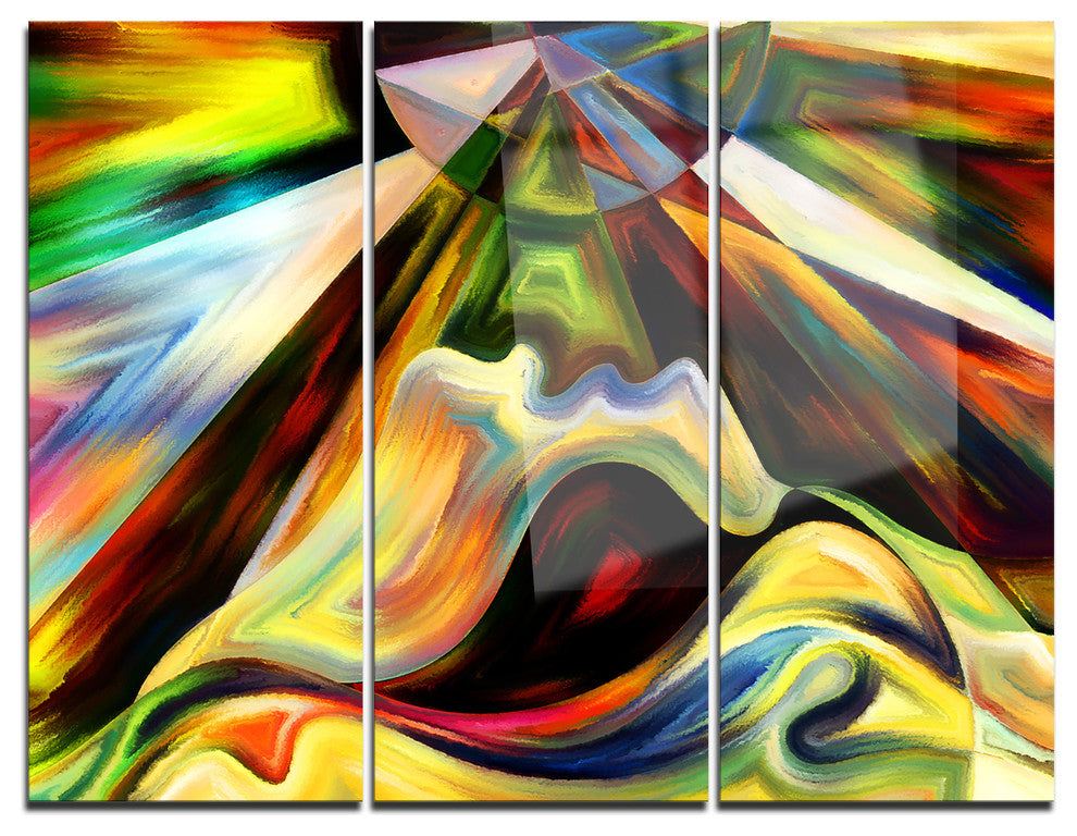 "Origin of Imagination" Glossy Metal Wall Art, 3 Panels, 36"x28"