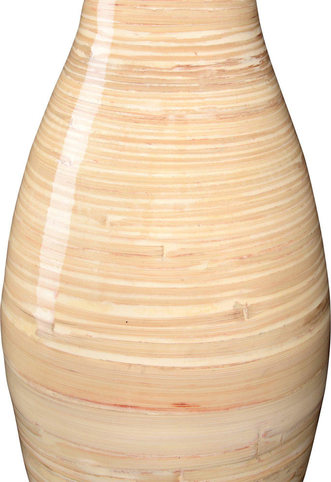Villacera Handcrafted 20" Tall Natural Bamboo Vase Sustainable Bamboo