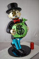 Casual Monopoly Man Holding Money Bag Resin Statue Large Size: 16" x 16" x 32"