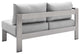 Sectional Sofa Chair Set, Sunbrella, Fabric, Aluminum, Silver Gray, Outdoor