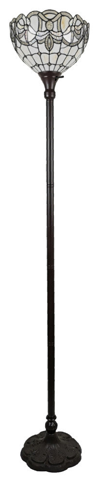 Tiffany Style Vintage Torchiere Floor Lamp 72" Tall