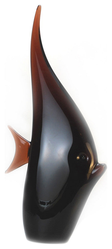 Murano Glass Moon Fish, Black