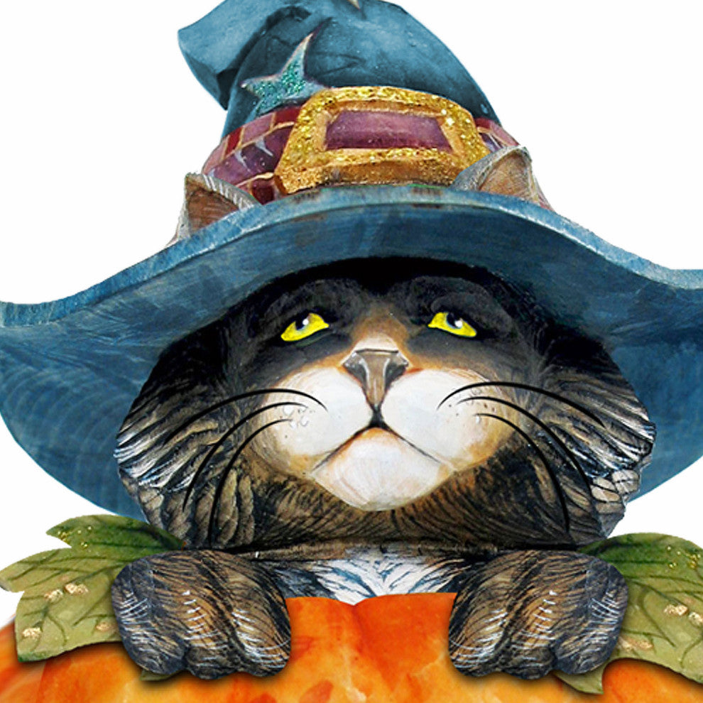 Black Cat Pumpkin Door Hanger