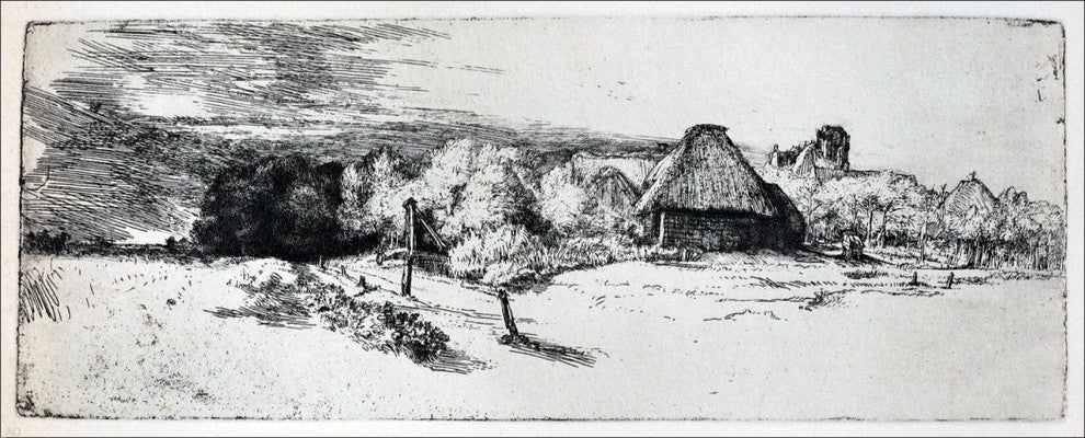 Rembrandt Van Rijn The Landscape With a Ruined Tower Wrapped Canvas, 15"x30"