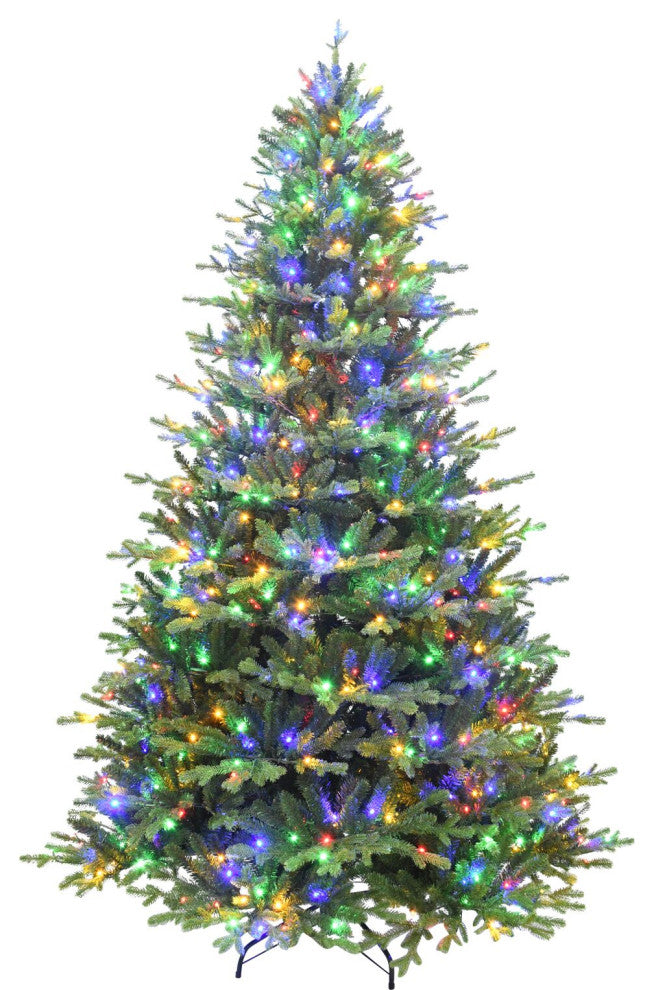 7.5-Ft. Oregon Pine Christmas Tree, Multi-Color LED String Lighting