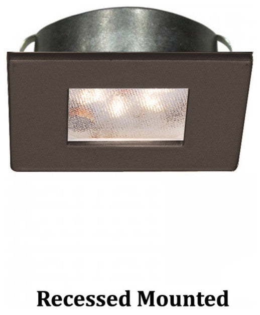 WAC Lighting LED Button Light, Dark Bronze, Square, 2700k Warm White