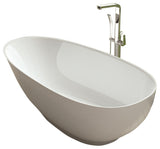 ADM Round Freestanding Bathtub, White, 63", Glossy White