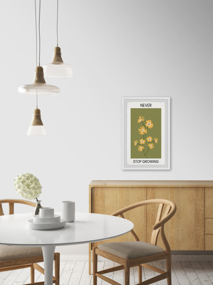 "Never Stop Growing" Framed Painting Print, 12x18