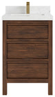Elizabeth 24 Single Sink Bath Vanity in Dark Walnut Teak 2" Empira Quartz