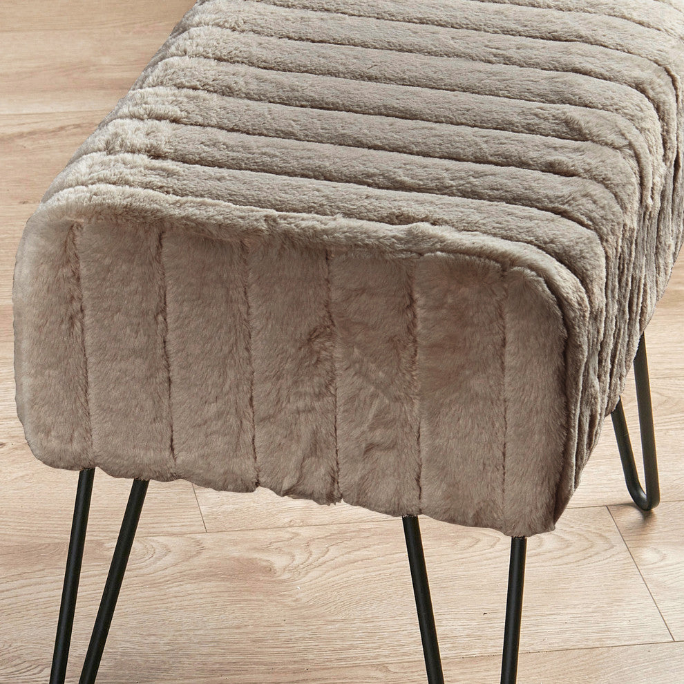 Serenta Super Mink Ottoman, Fungi, 19''x13''x17''