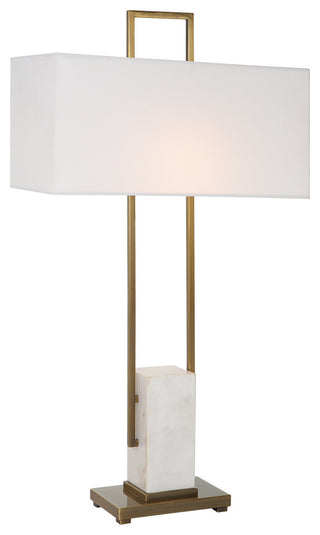Uttermost Column White Marble Table Lamp