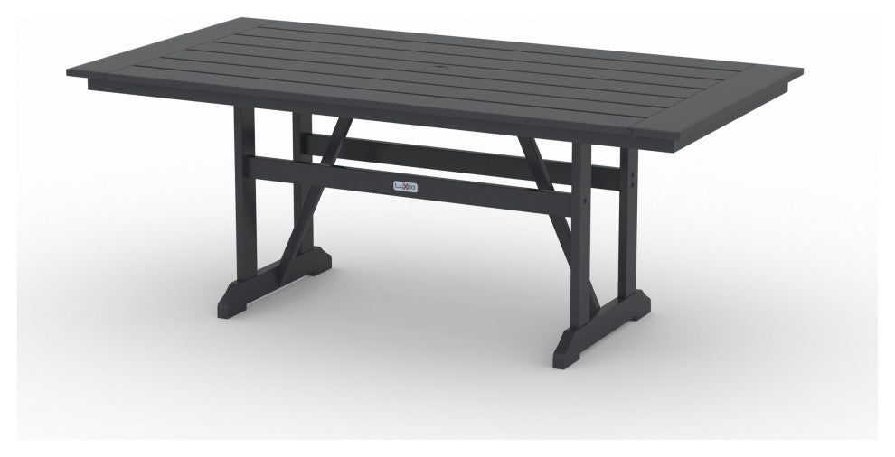LuXeo Tuscany HDPE Dining Set, Gray, 7-Piece