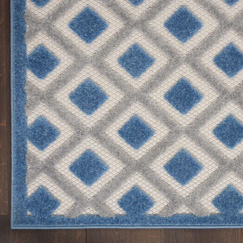 Nourison Aloha 9' x 12' Blue/Grey Modern Area Rug
