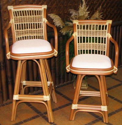 Spice Island 30" Bar Stool in Natural, Mint Fabric