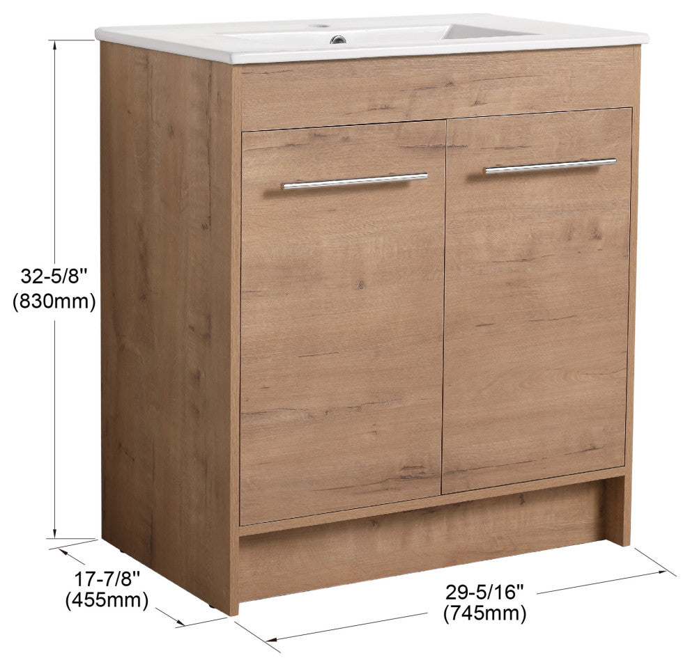 Jenny Oak Natural Vanity Kit, 30" Wide