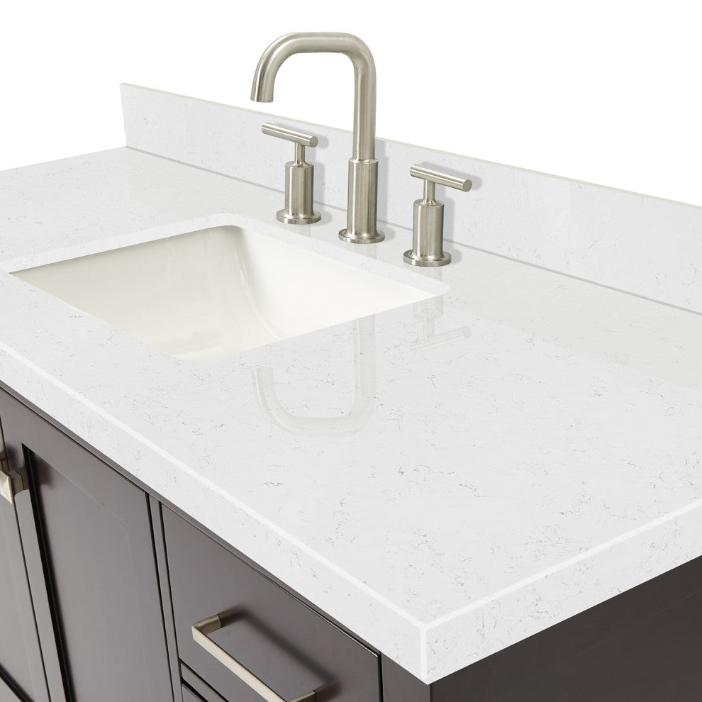 Ariel Cambridge 54" Single Rectangle Sink Vanity, Carrara Quartz