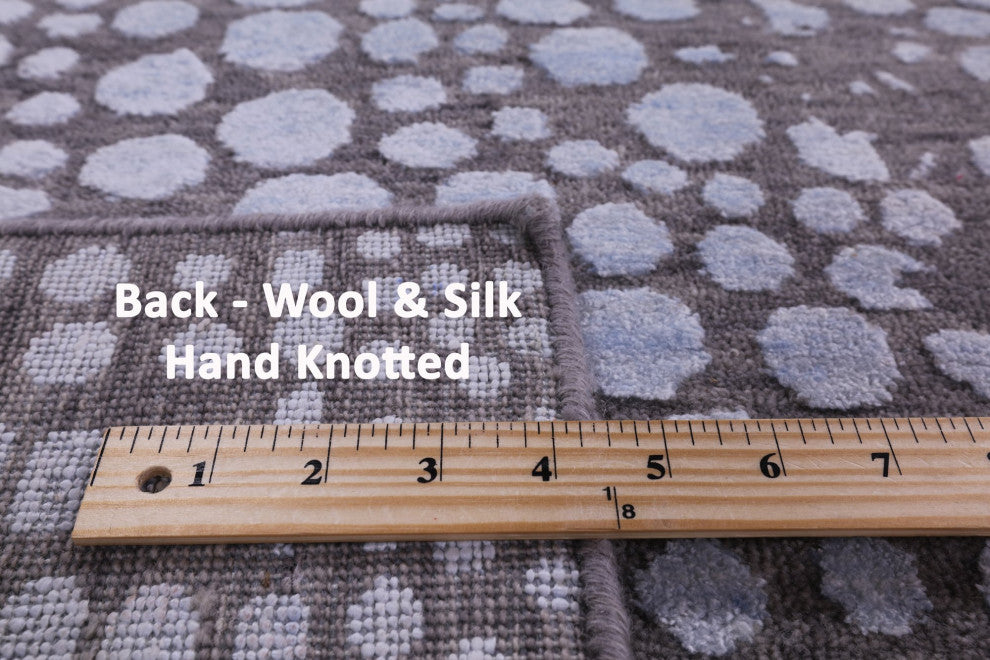 8' 0" X 10' 3" Mosaic Design Wool and Silk Hand Knotted Rug Q6653