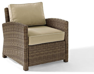 Bradenton 3Pc Outdoor Wicker Conversation Set Sand/Weathered Brown