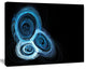 Blue Spiral Nebula on Black, Abstract Wall Art Canvas, 40x30