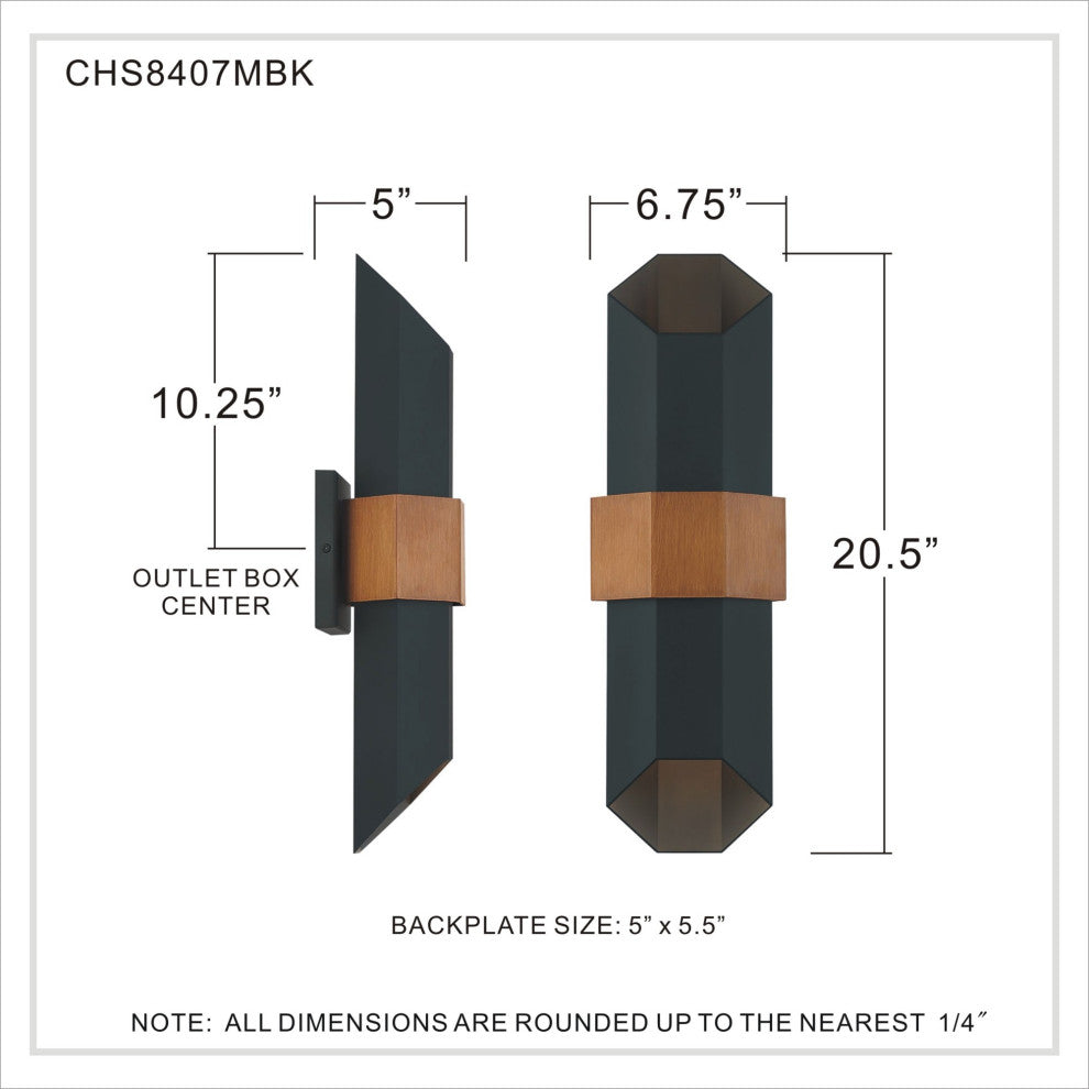 Quoizel CHS8407 Chasm 21" Tall LED Outdoor Wall Sconce - Matte Black