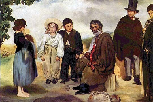 The Old Musician - Canvas Poster 20" x 30"