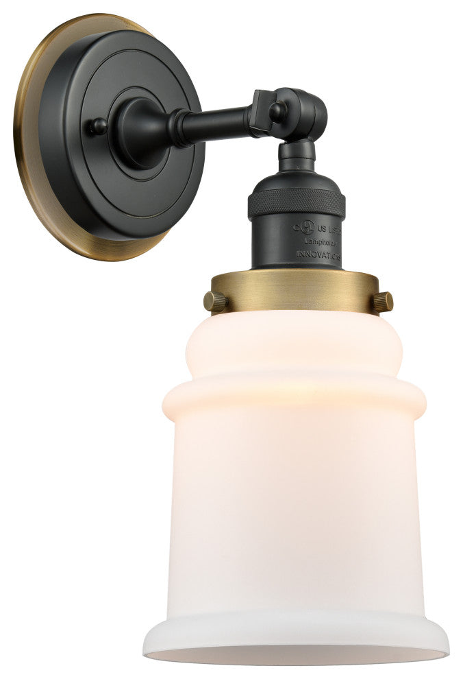 INNOVATIONS LIGHTING 203BK-BPBB-HRBB-G181 Canton 1 Light Mixed Metals Sconce
