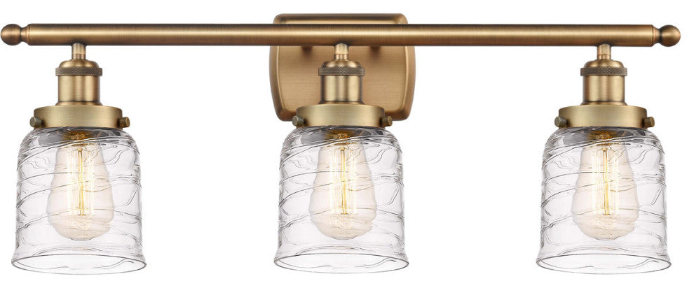 Innovations 916-3W-BB-G513 3-Light Bath Vanity Light, Brushed Brass
