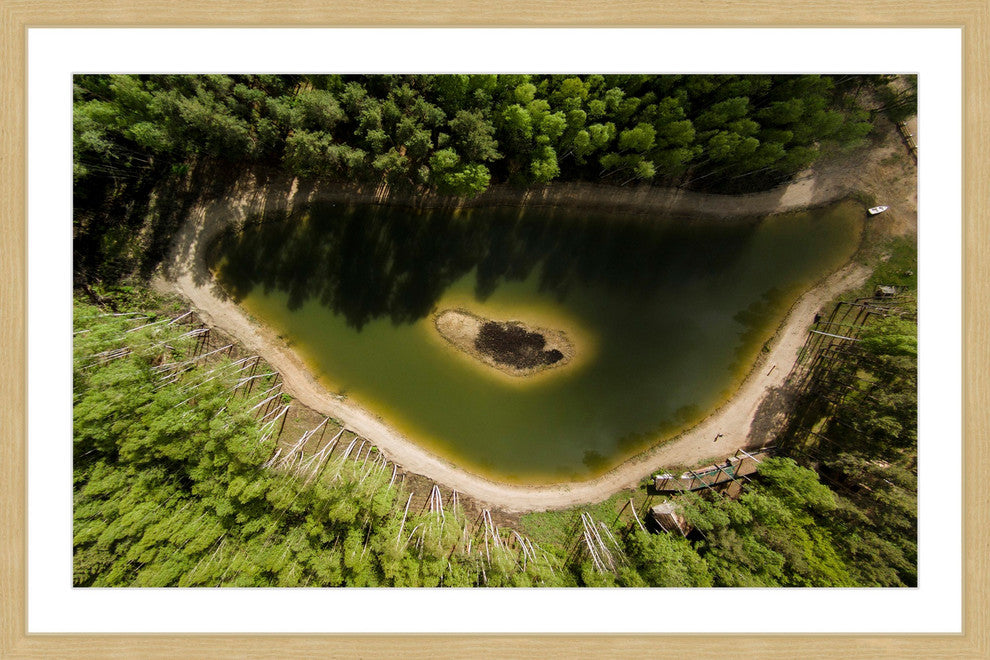 "Green Lake" Framed Painting Print by Karolis Janulis