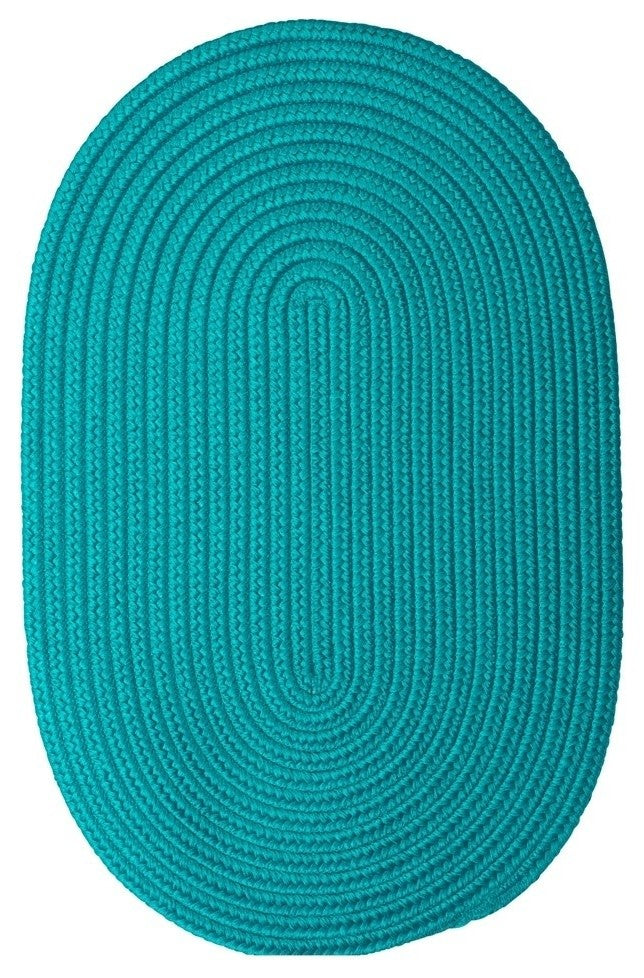 Colonial Mills Boca Raton BR56 Turquoise Indoor/Outdoor Area Rug, Oval 12'x15'