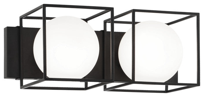 Matteo Lighting S03802BK Two Light Wall Sconce, Black Finish
