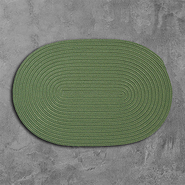 Colonial Mills Boca Raton BR69 Moss Green Indoor/Outdoor Area Rug, Oval 10'x13'