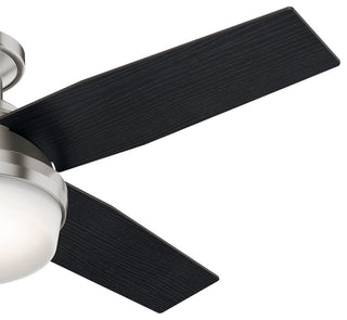 Hunter Fan Company  44" Dempsey Low Profile  Ceiling Fan With Light + Remote, Brushed Nickel