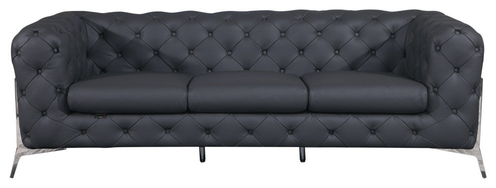 Angelica Italian Leather Sofa, Gray