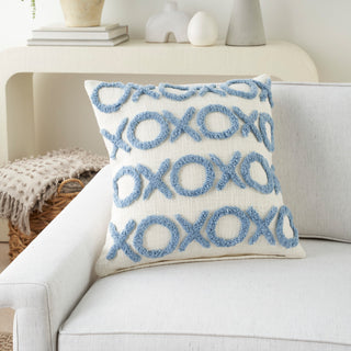 Mina Victory GC577 Throw Pillow, Ocean, 18"X18"