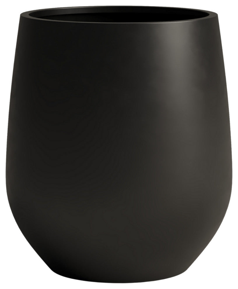 DTY Signature Mount Wilson 1-piece Fiberstone Tapered Planter, Black, Medium