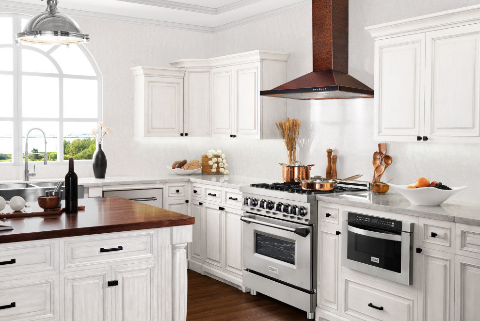 ZLINE 30 in. Designer Series Hand-Hammered Wall Mount Range Hood, 8KBH-30