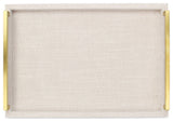Lusan Linen Tray Set Dark White