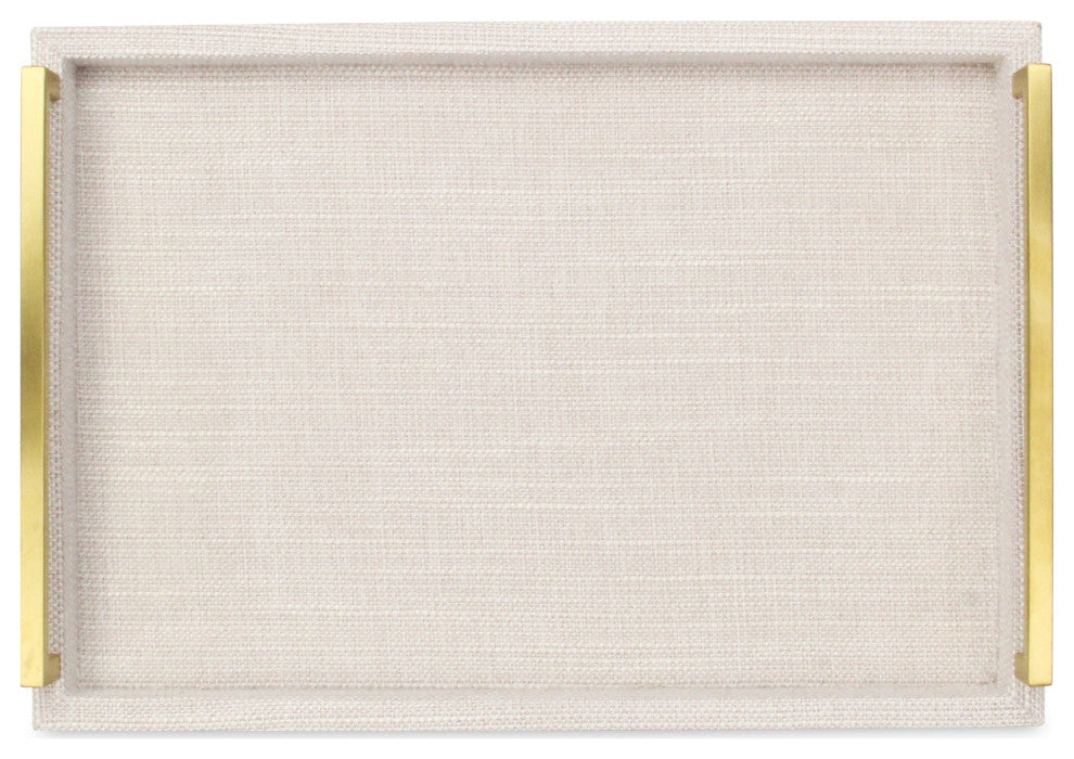 Lusan Linen Tray Set Dark White