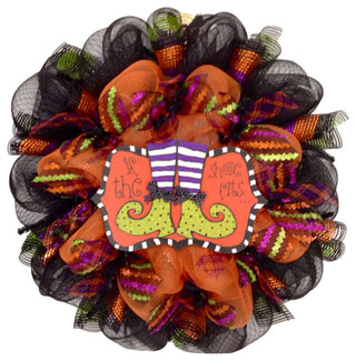 If The Shoe Fits Halloween Wreath Handmade Deco Mesh