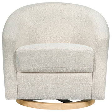 Madison Swivel Glider, Ivory Boucle & Cane With Light Wood Base
