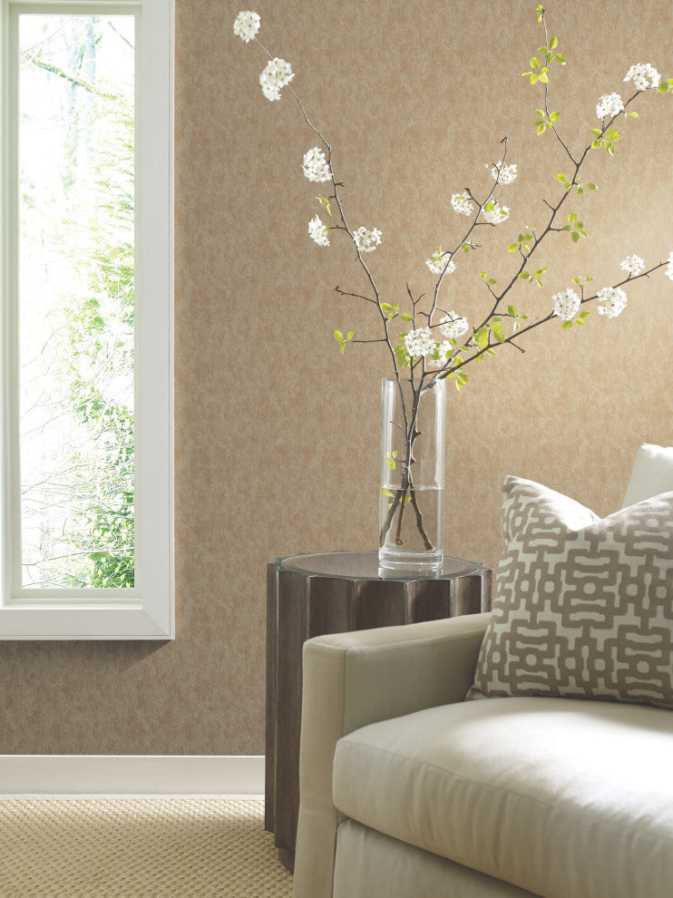 Gold on Taupe Shimmering Patina Wallpaper