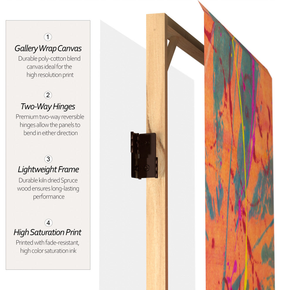 6'' Tall Double Sided Tangerine Dream Canvas Room Divider