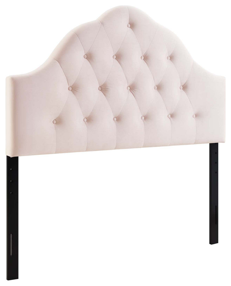 Sovereign Queen Diamond Tufted Performance Velvet Headboard Pink