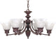 Empire 6 Light - 26" Chandelier Alabaster Glass Bell Shades
