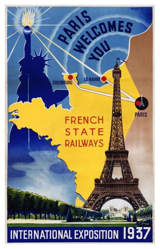 "Paris / International Exposition 1937" Digital Paper Print by Lilden, 30"x46"