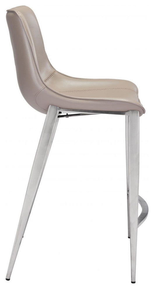Magnus Counter Chair, Set of 2 Brown/Silver