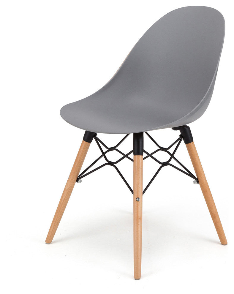 Seline Series Modern Accent Dining Chair with Beech Wood Legs , Gray