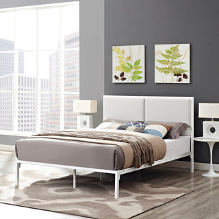 White White Della King Vinyl Bed